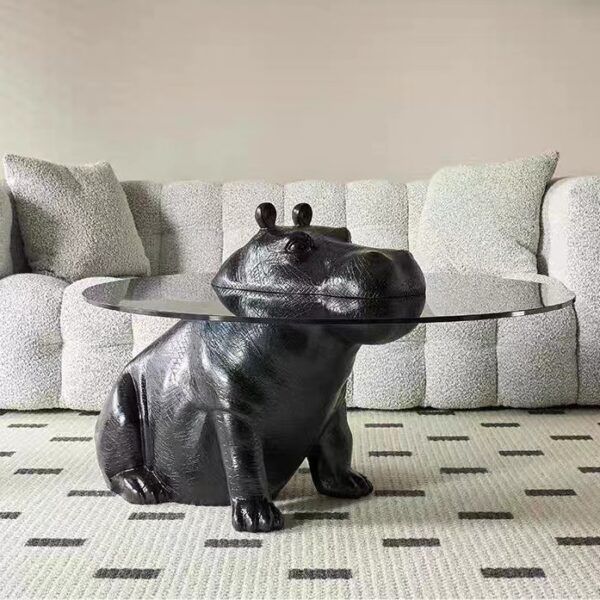 coffee table Hippo animal sculpture