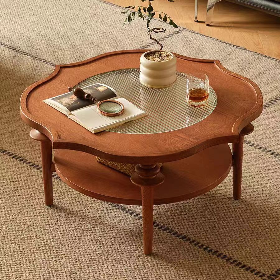 coffee table wooden glass