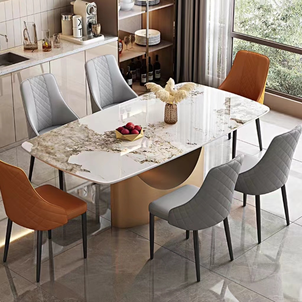 dinning table modern luxury bright stone square