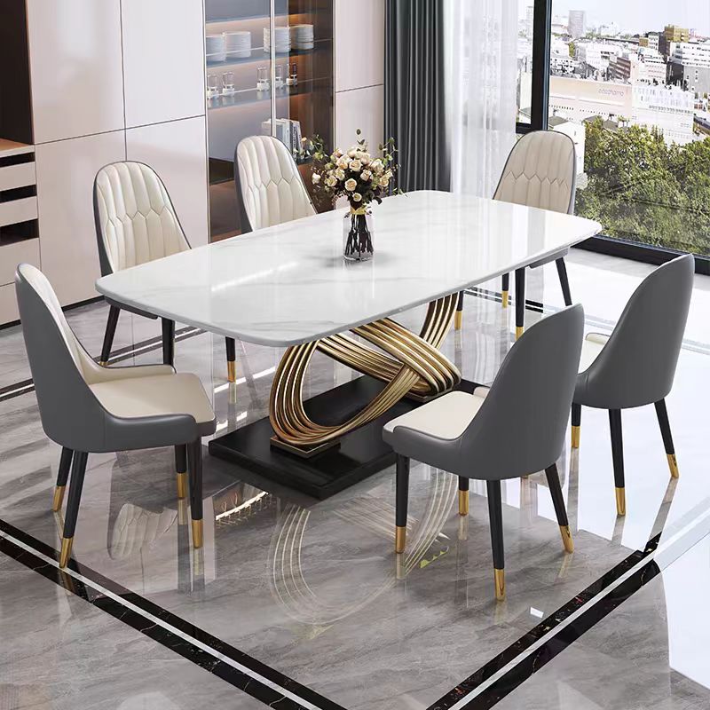 dinning table modern luxury marble stone square