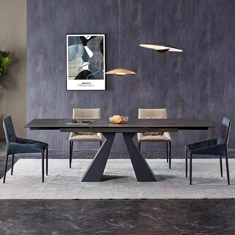 dining table extendable marble stone top square