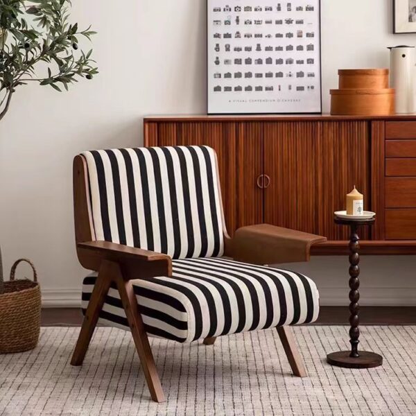 accent chair mid-century French streak style