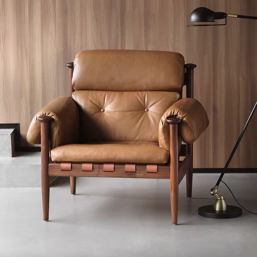 accent chair Italian leather arm relax