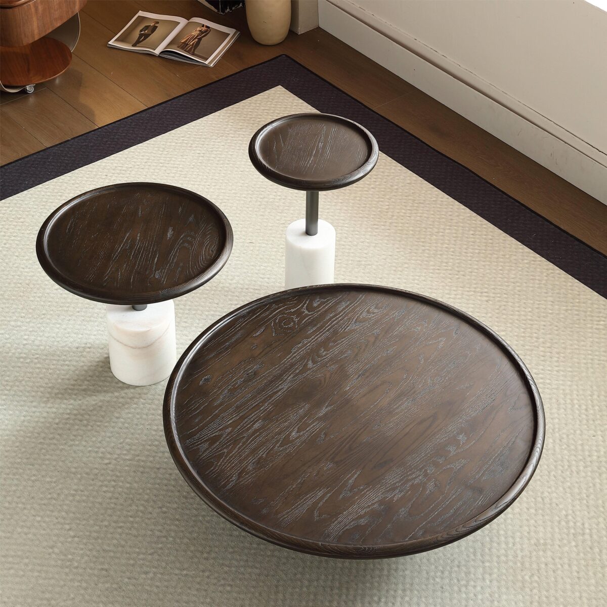 coffee table set wooden round