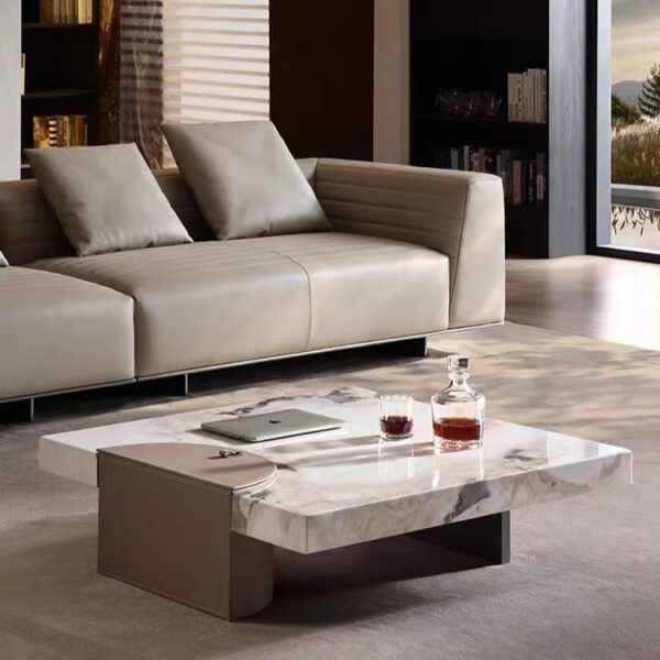 coffee table marble stone square