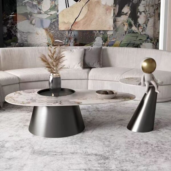 coffee table nesting marble stone top