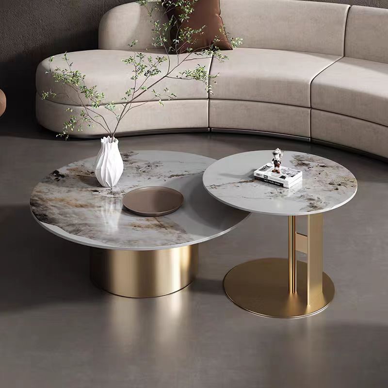 coffee table nesting marble stone round