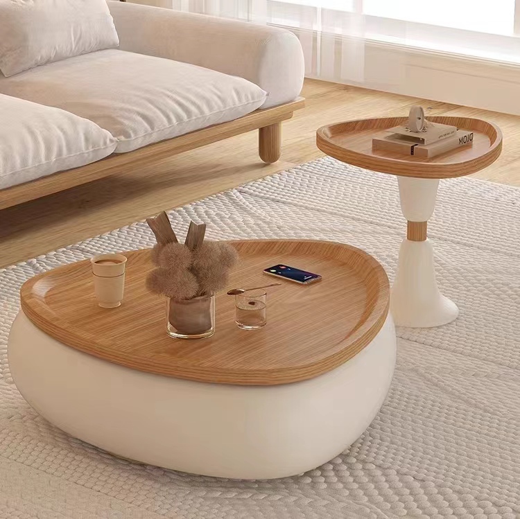 coffee table modern cream fiberglass