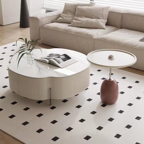 coffee table set stone round flower