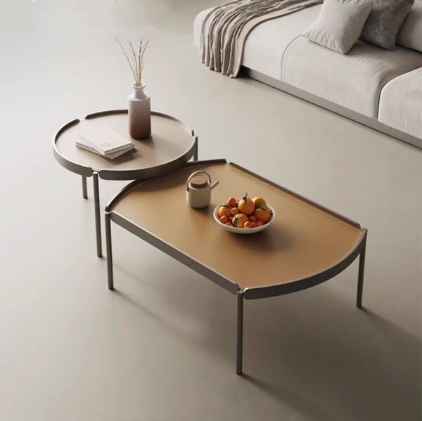 coffee table set metal square and round