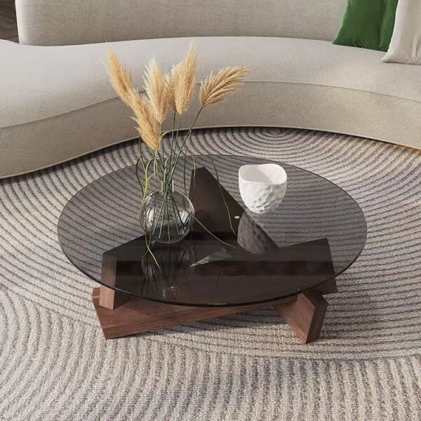 coffee table modern creative glass round