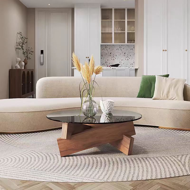 coffee table modern creative glass round