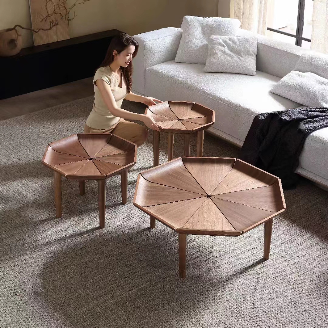 coffee table wooden round