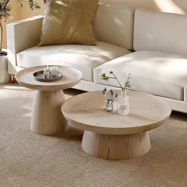 coffee table new round wooden