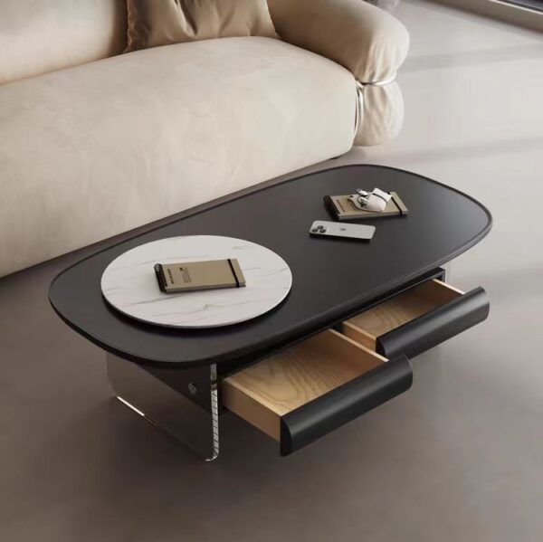 coffee table wooden storage oval