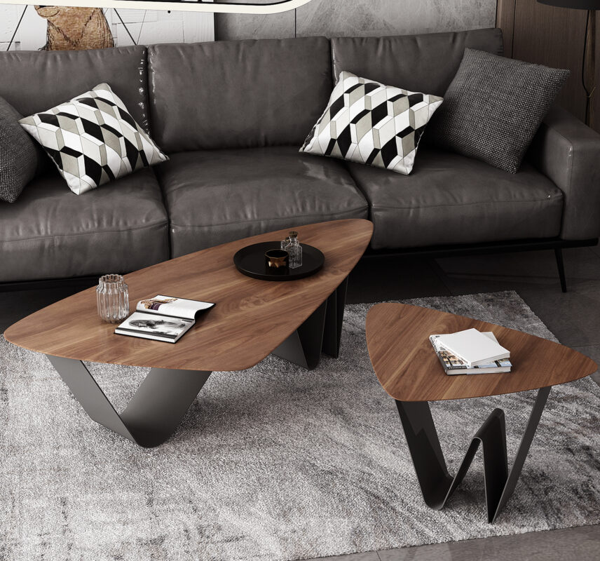 coffee table set nordic walnut wooden