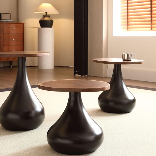 coffee table set wooden round