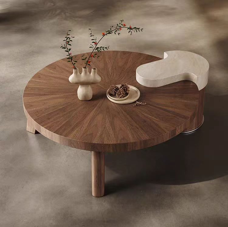 coffee table modern round wood