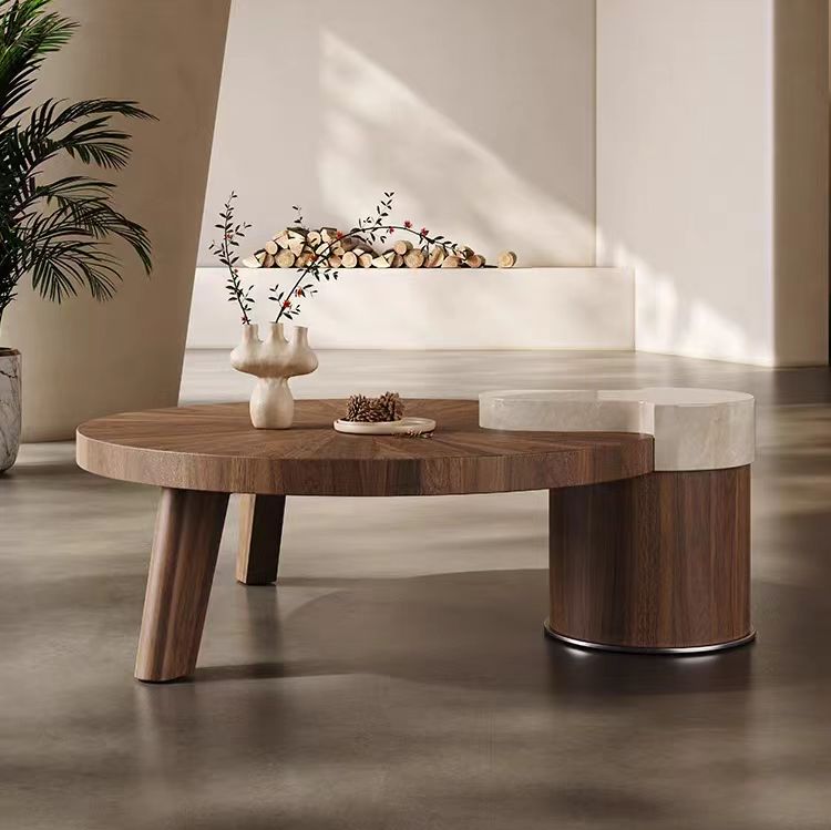 coffee table modern round wood