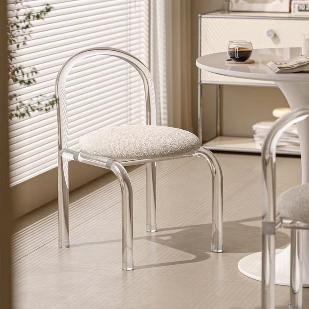 Dining Chair Transparent Acrylic Backrest