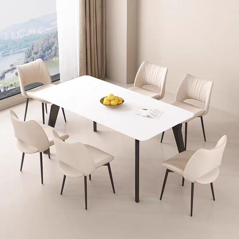 Dining Chair Simple Shape and Comfortable Leather