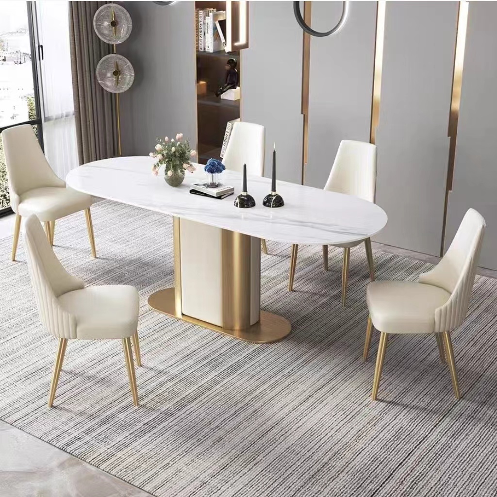 Dining Chair Modern and Minimalist Style Gold Legs