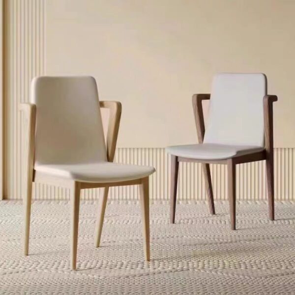 Dining Chair Minimalist Style Solid Wood Tripod