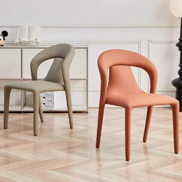 Dining Chair Colorful Leather Upholstered