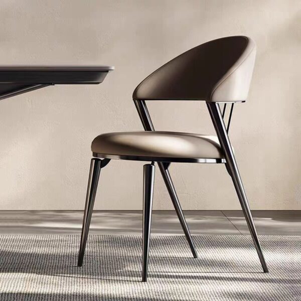 Dining Chair Simple Leather Backrest