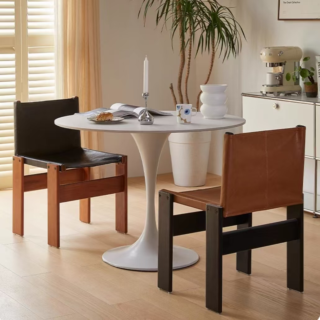 dining chair modern nordic leather armless