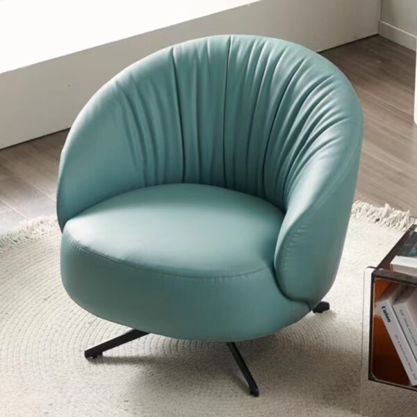 Accent Chair Minimalist Leather Upholstery