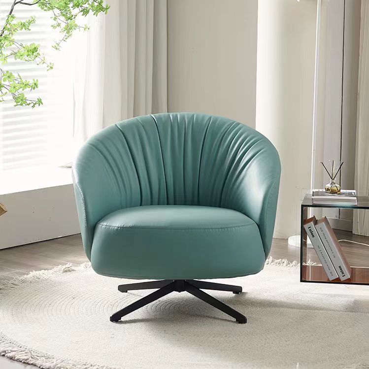 Accent Chair Minimalist Leather Upholstery