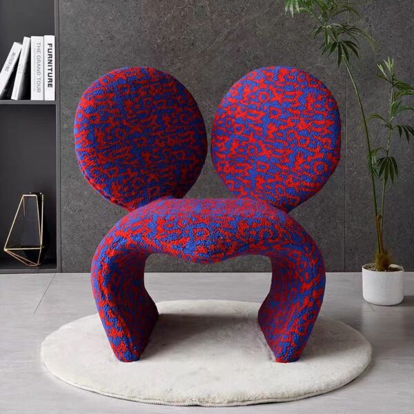 Accent Chair Fabric Unique Shape