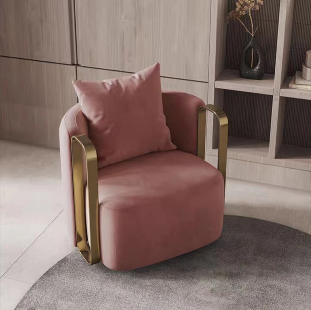 Accent Chair Luxury Gold Armrests