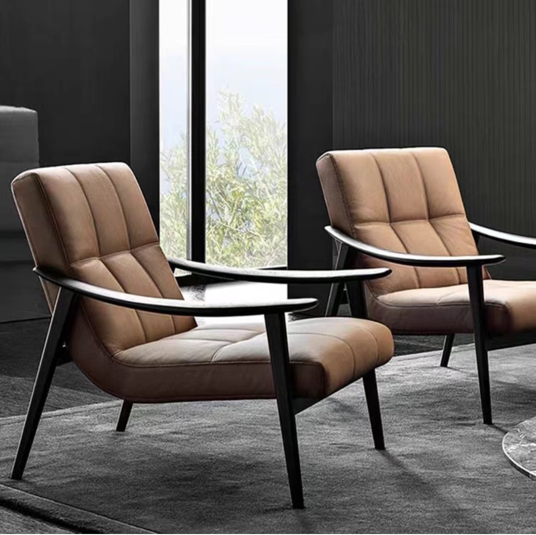 accent chair Italian minimalist modern leather