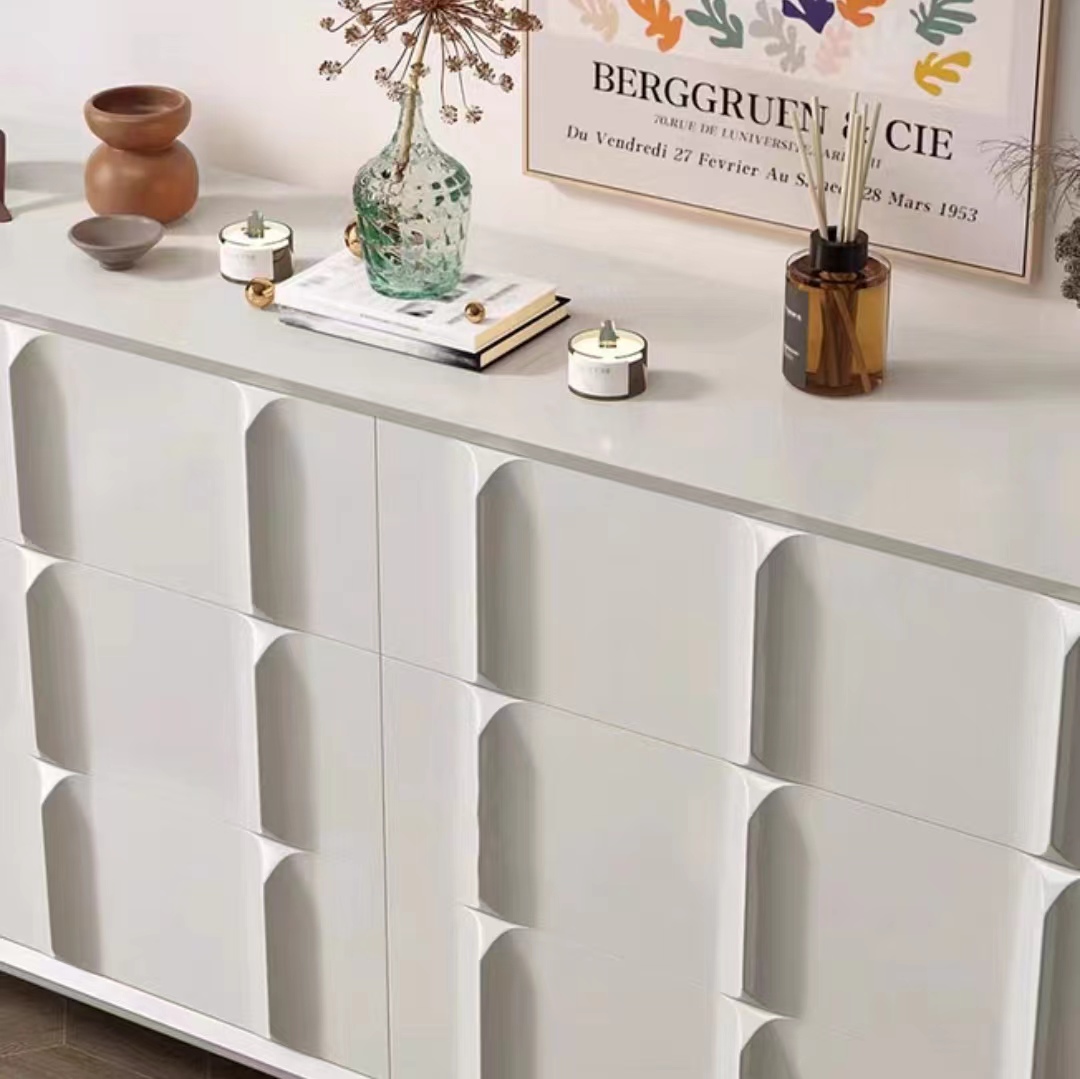 sideboard cabinet modern cream wooden storage