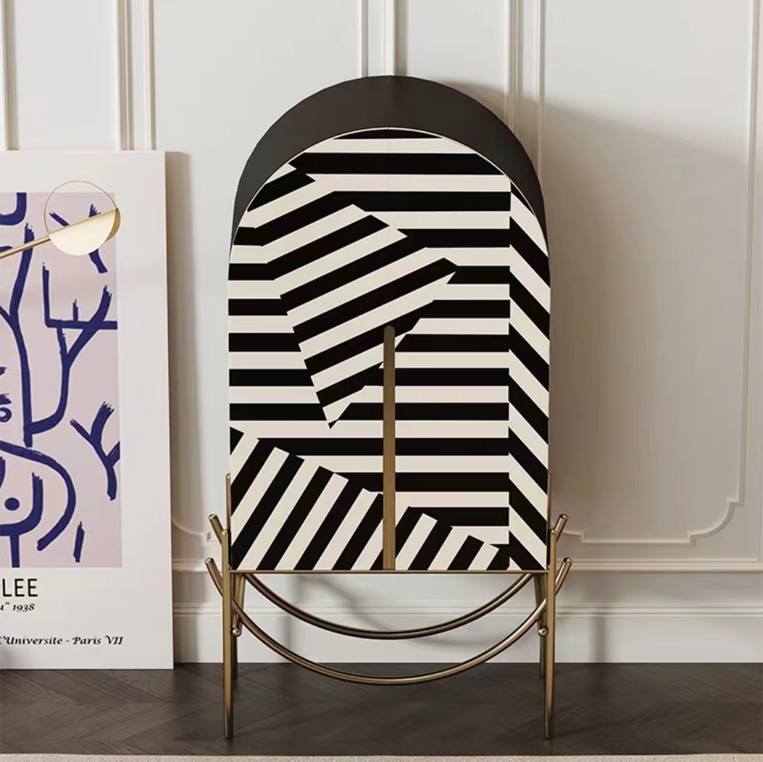 sideboard cabinet hand-painted zebra storage