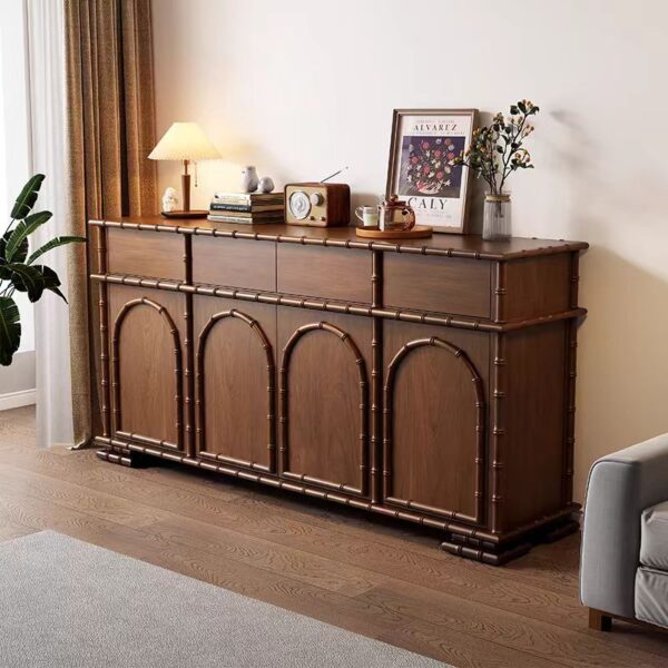 sideboard cabinet French style bamboo shape wooden storage