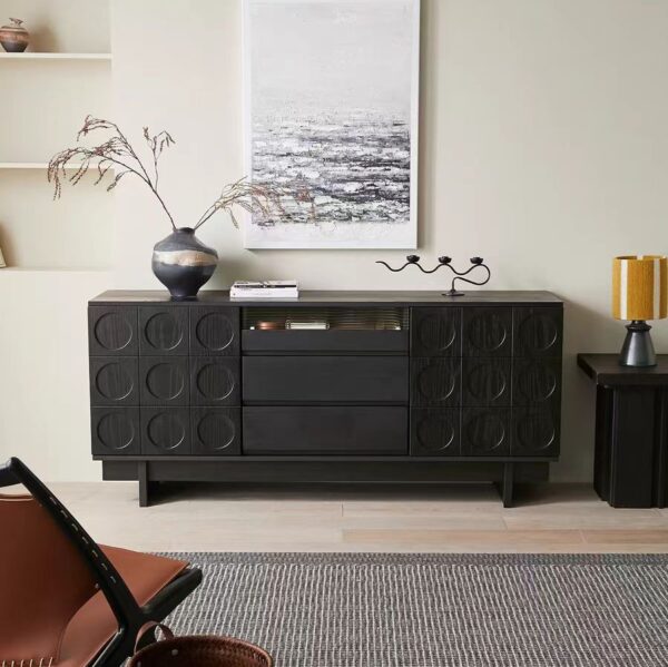 Solid Wood Minimalist Vintage Sideboard