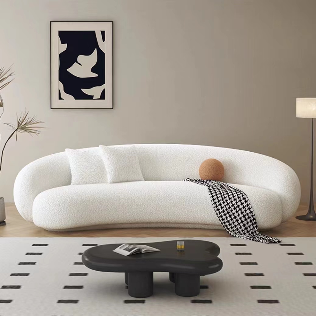 sofa arc shape modern cream