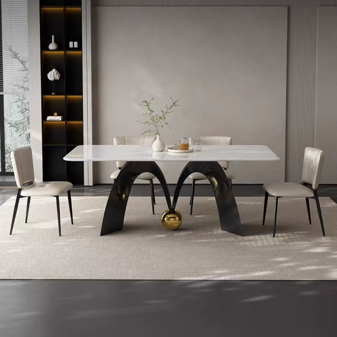 dining table M shaped modern light luxury stone top OEM/ODM