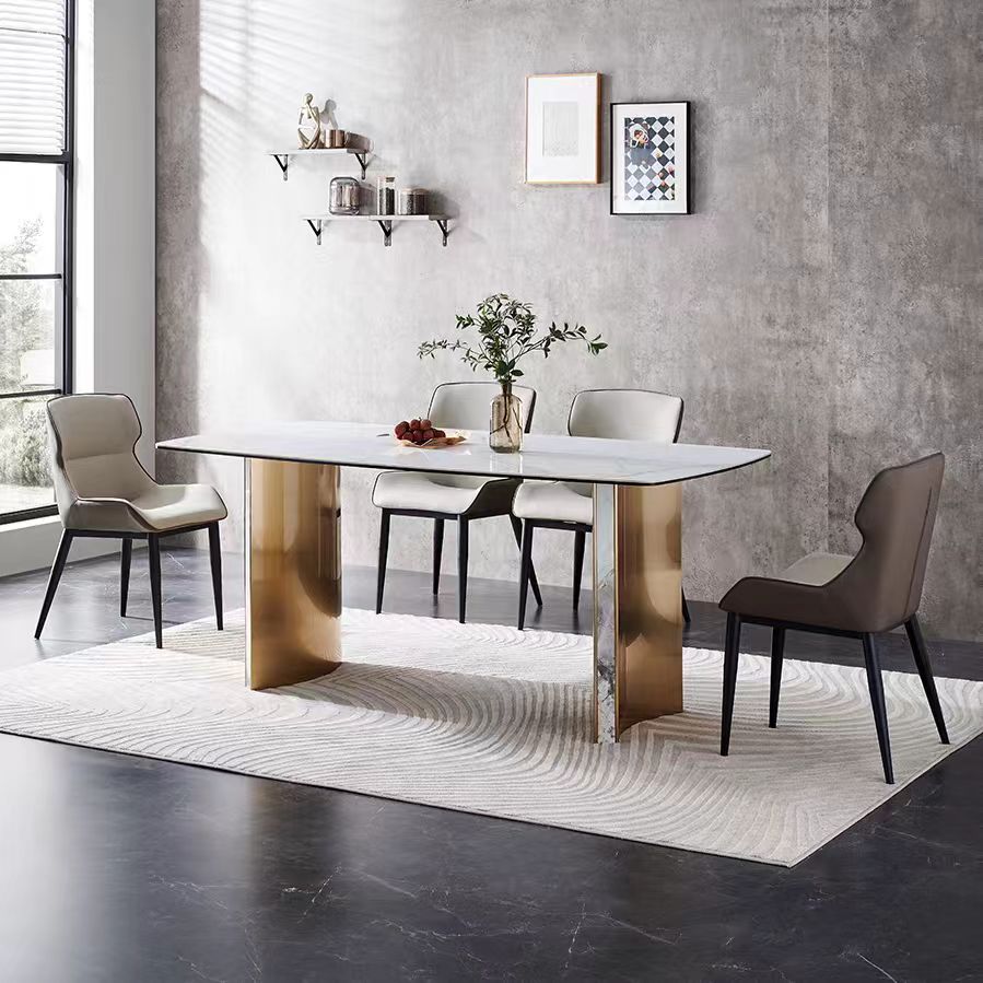 dining table modern light luxury Italian minimalist stone top OEM/ODM