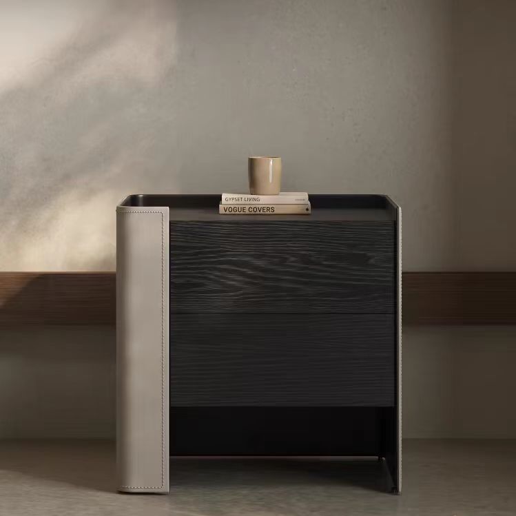 Gaoliang night stand bedside table modern minimalist wooden leather