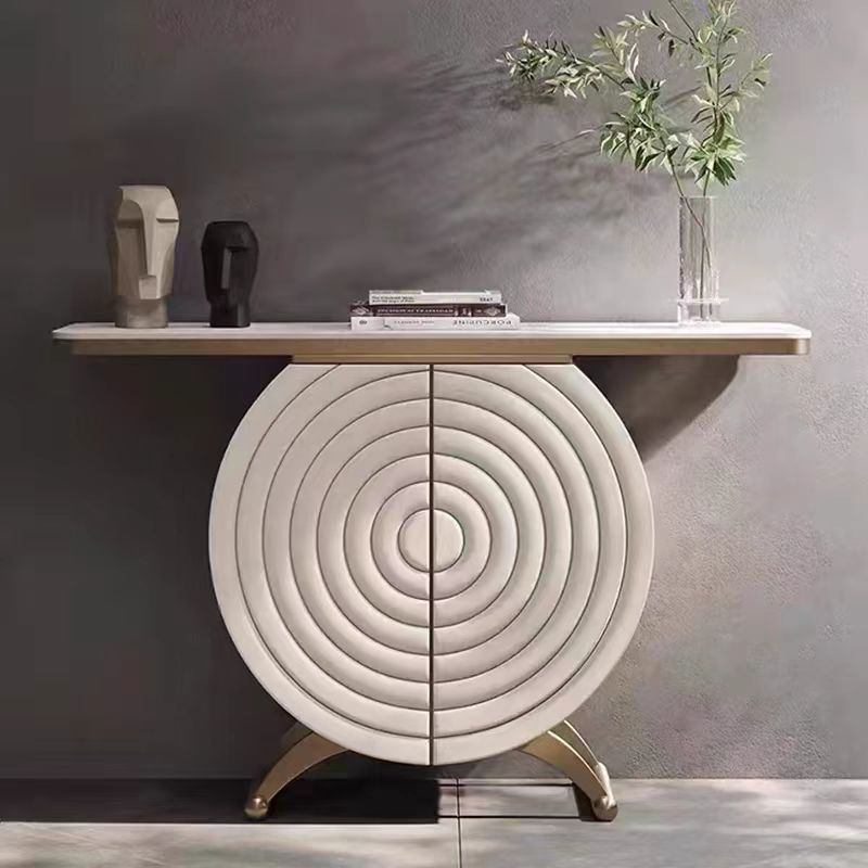 console table modern luxury stone top wooden storage