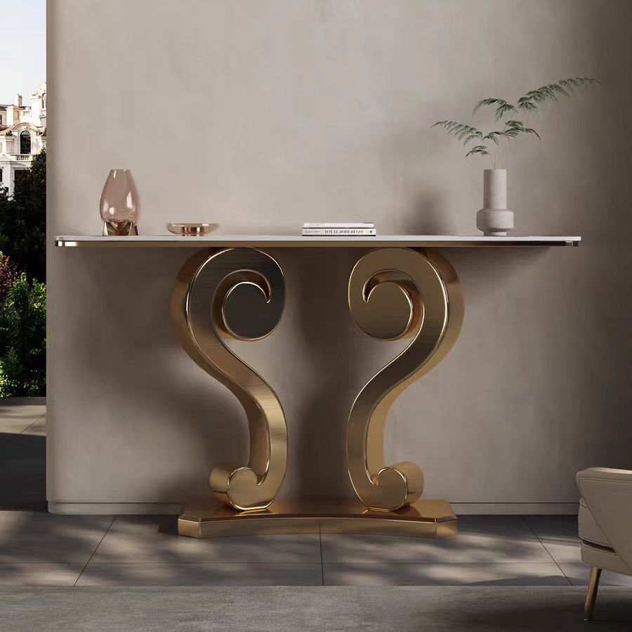 console table modern luxury stone top art view OEM/ODM