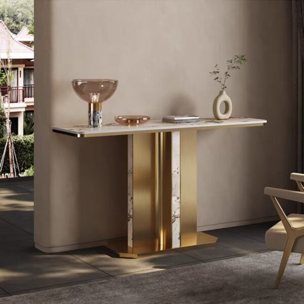 console table modern minimalist stone top OEM/ODM