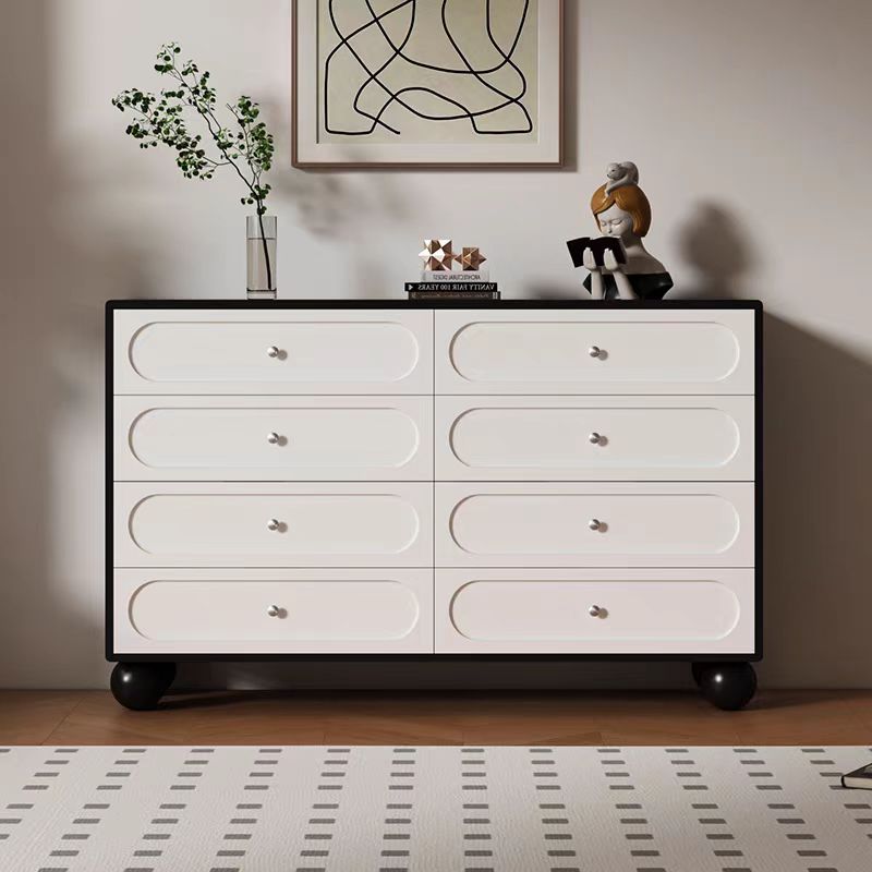 sideboard cabinet modern cream six-drawer dresser wooden storage OEM/ODM