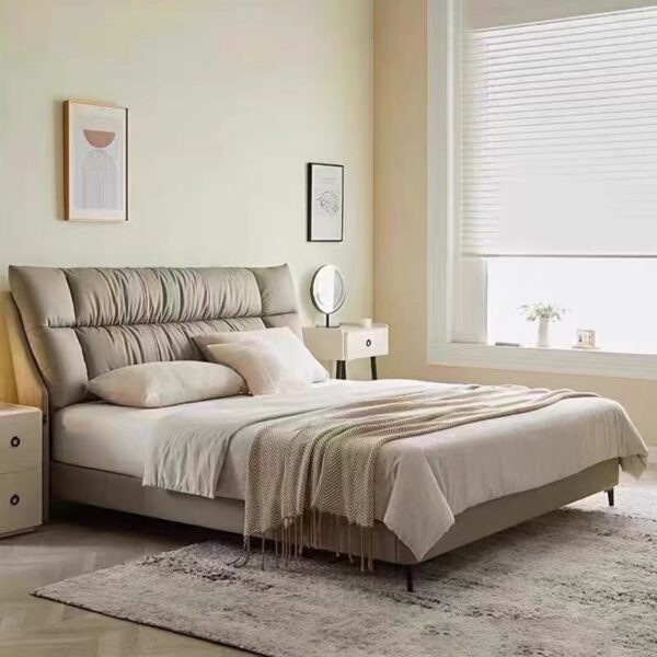 bed luxury leather high-end minimalist design OEM/ODM