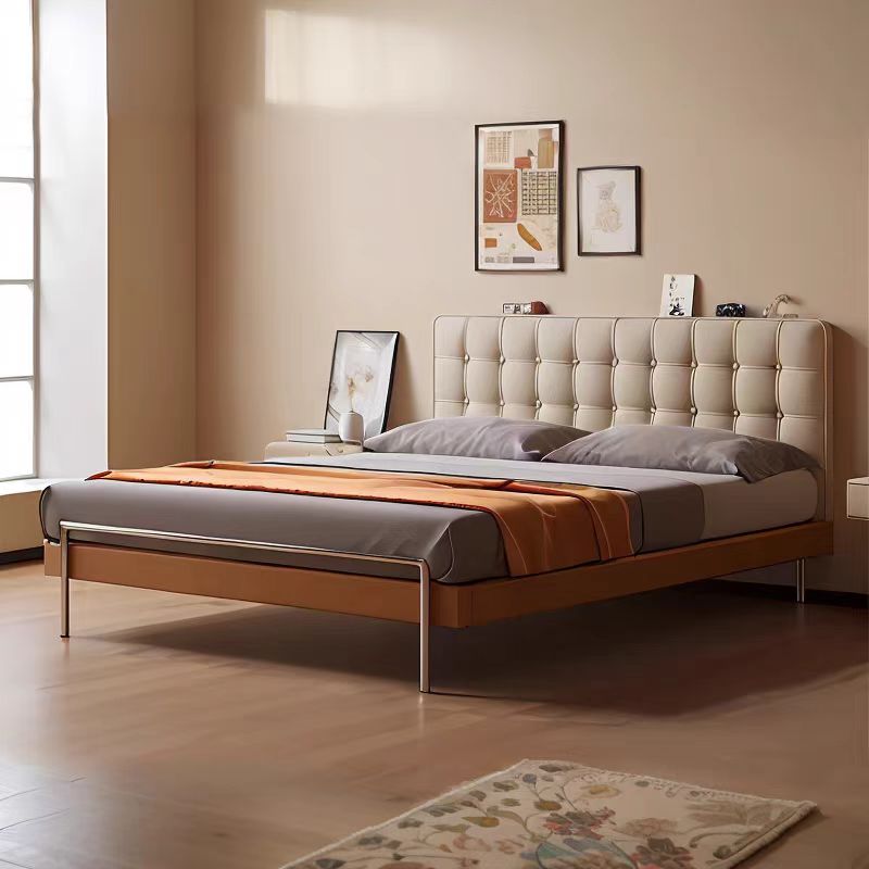 bed whole sale modern leather platform wooden frame OEM/ODM