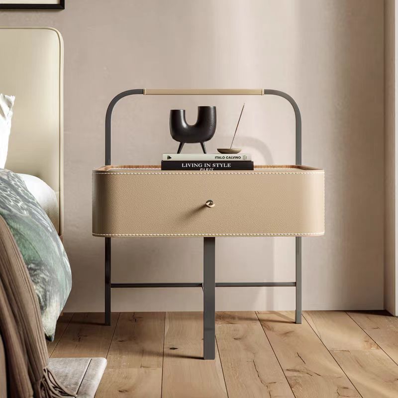 night stand modern luxury artistic designed leather wooden storage OEM/ODM